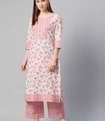 Red printed cotton ethnic-kurtis