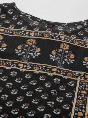 Black printed cotton cotton-kurtis 4