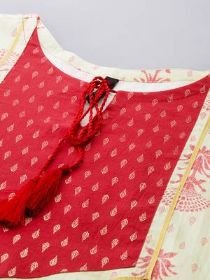 Cream printed cotton ethnic-kurtis 4