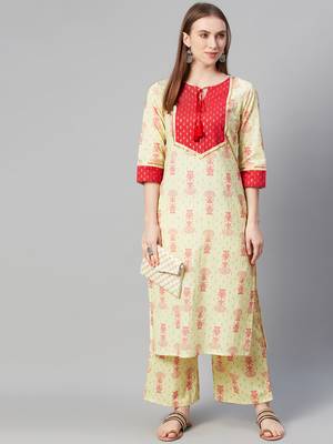 Cream printed cotton ethnic-kurtis 5