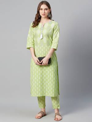 Green printed cotton cotton-kurtis 5