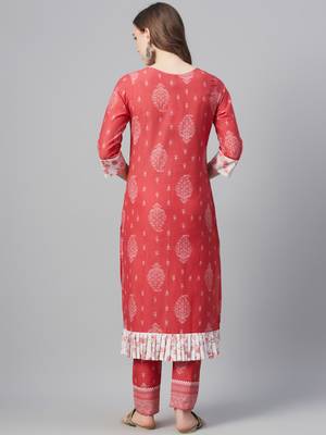 Red printed cotton kurtas-and-kurtis 3
