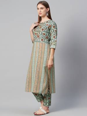 Multicolor printed cotton ethnic-kurtis 2