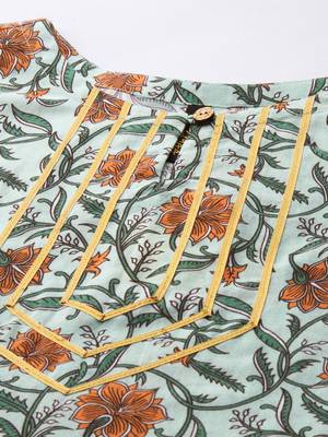 Multicolor printed cotton ethnic-kurtis 4