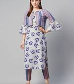 Pink printed cotton cotton-kurtis