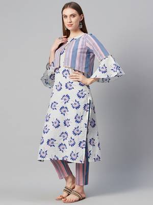 Pink printed cotton cotton-kurtis 2
