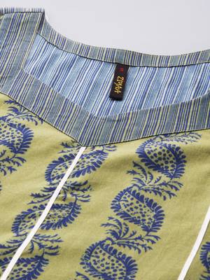Green printed cotton kurtas-and-kurtis 4