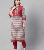 Red printed cotton cotton-kurtis