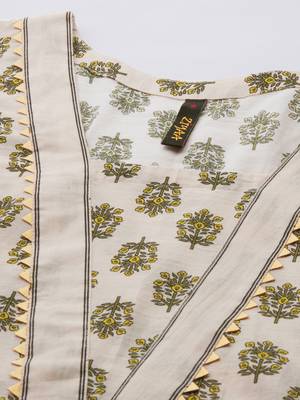 Beige printed cotton kurtas-and-kurtis 4