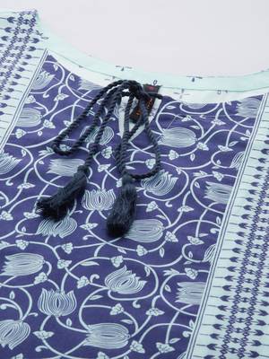 Blue printed cotton kurtas-and-kurtis 4