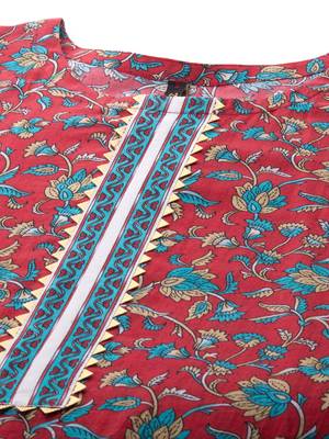 Red printed cotton cotton-kurtis 4