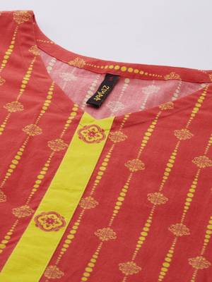 Red printed cotton kurtas-and-kurtis 4