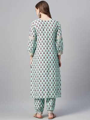 Blue printed cotton cotton-kurtis 3