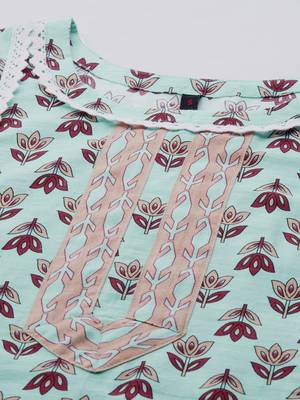 Blue printed cotton cotton-kurtis 4