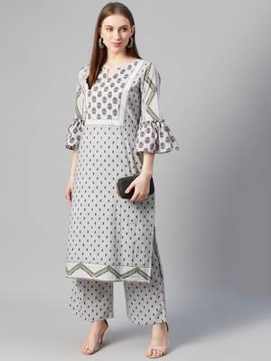 Grey printed cotton cotton-kurtis 5