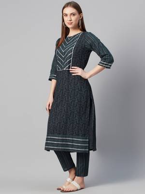 Black printed cotton ethnic-kurtis 2