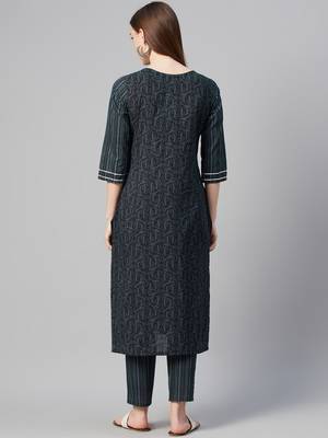 Black printed cotton ethnic-kurtis 3
