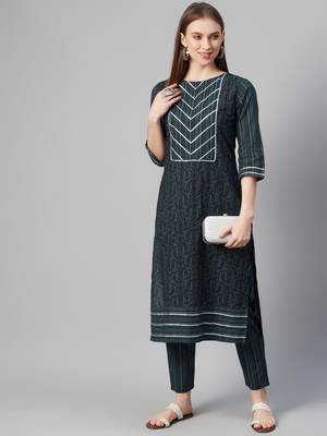 Black printed cotton ethnic-kurtis 5