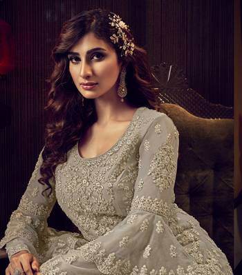 Light green embroidered net salwar 3