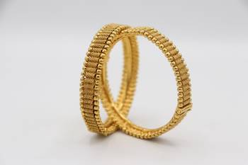 Gold Plated Designer Bangle Set of 2 2