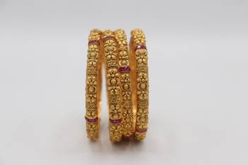 Gold Plated Designer Bangle Set of 4 5