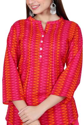 Pink embroidered cotton kurtas-and-kurtis 5