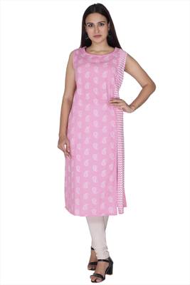 Pink embroidered cotton kurtas-and-kurtis 1