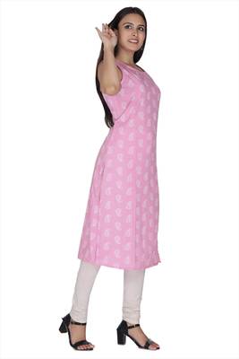 Pink embroidered cotton kurtas-and-kurtis 3