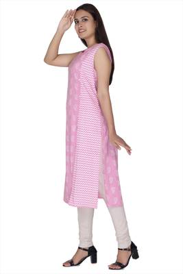 Pink embroidered cotton kurtas-and-kurtis 4