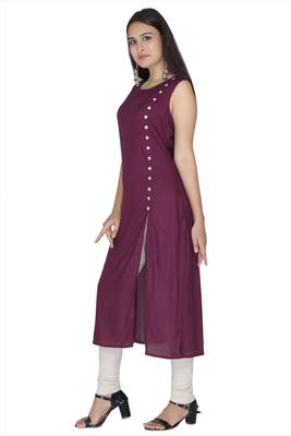Purple embroidered cotton kurtas-and-kurtis 4