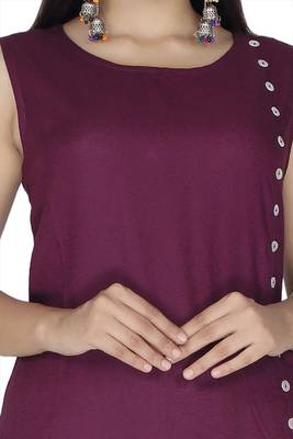 Purple embroidered cotton kurtas-and-kurtis 5