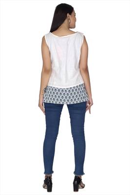 White printed rayon kurtas-and-kurtis 2