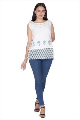 White printed rayon kurtas-and-kurtis 3