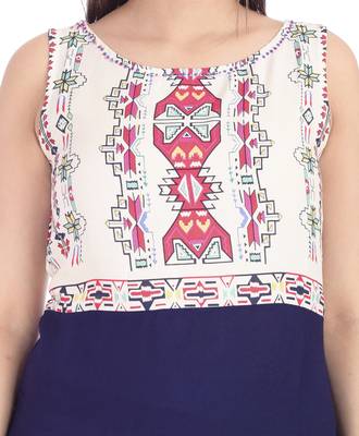 Blue printed rayon kurtas-and-kurtis 5