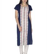 Blue printed rayon kurtas-and-kurtis