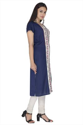 Blue printed rayon kurtas-and-kurtis 3