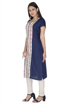 Blue printed rayon kurtas-and-kurtis 4