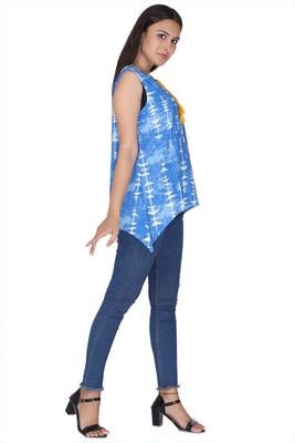 Blue printed rayon kurtas-and-kurtis 4
