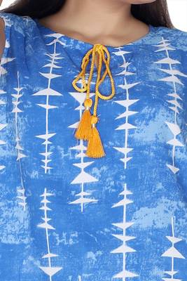 Blue printed rayon kurtas-and-kurtis 5
