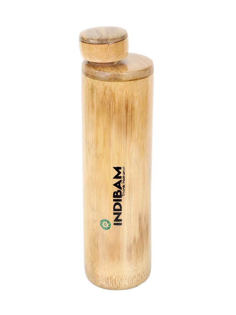 INDIBAM's India first Hand made Natural Bamboo Water Bottle  100% Food Grade Bottle 750 ML