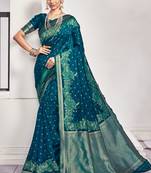 Aqua Green Silk Designer Saree Saree with Blouse