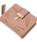 NFI essentials PU Leather Women's Mini Clutch Wallet|Leaf Bi-fold Card Holder|Purse Clutch Wallet