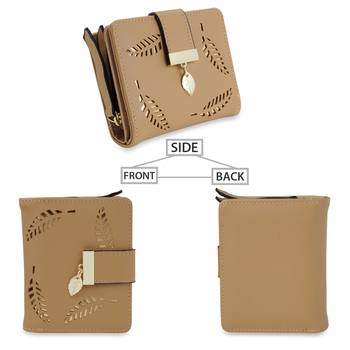 NFI essentials PU Leather Women's Mini Clutch Wallet|Leaf Bi-fold Card Holder|Purse Clutch Wallet 2