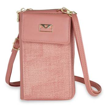 NFI essentials Women's Mobile Cell Phone Holder Pocket Wallet Hand Purse Clutch Crossbody Sling Bag 1