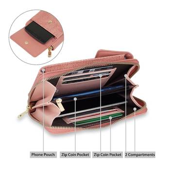 NFI essentials Women's Mobile Cell Phone Holder Pocket Wallet Hand Purse Clutch Crossbody Sling Bag 4