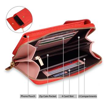 NFI essentials Women's Mobile Cell Phone Holder Pocket Wallet Hand Purse Clutch Crossbody Sling Bag 4