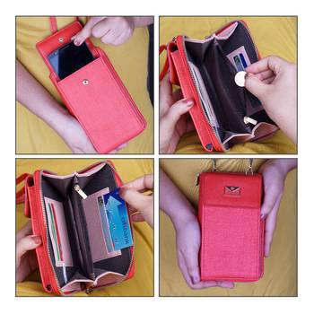 NFI essentials Women's Mobile Cell Phone Holder Pocket Wallet Hand Purse Clutch Crossbody Sling Bag 5