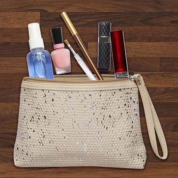 NFI essentials Glittery Makeup Pouch for Women|Cosmetic Pouch|Toiletry Bag|Travel Organiser Kit 5