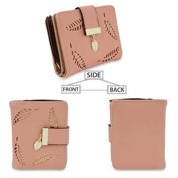 NFI essentials Pack of 2 PU Leather Mini Clutch Wallet|Leaf Bi-fold Card Holder|Womens Clutch Wallet 2