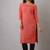 Usrcart Peach Rayon Printed Kurta & Kurti